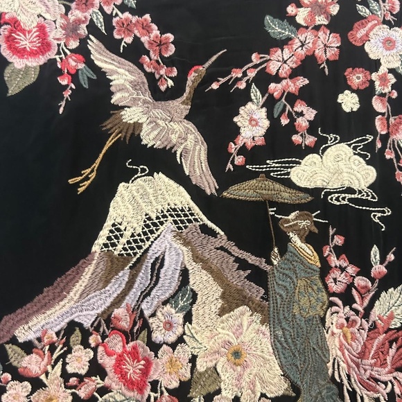 Embroidered Black Johnny Was Jacket (size medium) - Picture 3 of 4